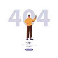 404 fout bladzijde niet gevonden. vlak vector illustratie met Mens modern karakter ontwerp.