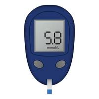 bloed glucose meter icoon, realistisch stijl vector