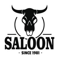schedel salon logo, gemakkelijk stijl vector