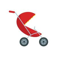 klein kinderwagen icoon, vlak stijl vector