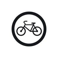 reizen door fiets is verboden verkeer teken icoon vector