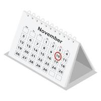kantoor karton kalender icoon set, isometrische stijl vector
