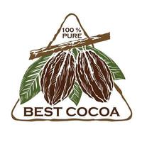 cacao fruit vector illustratie logo, perfect voor etiket Product en cacao bedrijf logo