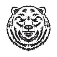 bruin beer boos gezicht vector illustratie, perfect voor tatoeëren, mascotte en t-shirt ontwerp