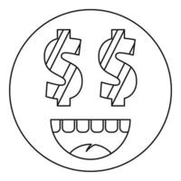geld glimlach icoon vector dun lijn