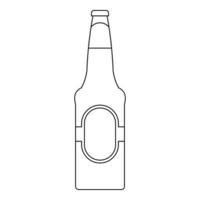 fles van bier icoon, schets stijl. vector