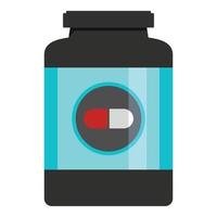 eiwit capsules icoon, vlak stijl. vector