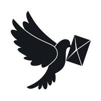 duif draag- envelop icoon, gemakkelijk stijl vector