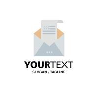 e-mail envelop groet uitnodiging mail bedrijf logo sjabloon vlak kleur vector