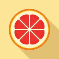 gesneden grapefruit icoon, vlak stijl vector