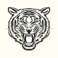 boos tijger gezicht vector illustratie, perfect voor t-shirt ontwerp en mascotte logo ontwerp