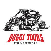 buggy en utv racing avontuur vector illustratie logo, perfect voor tours en racing evenement logo ook t overhemd ontwerp