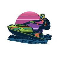 stralen ski water sport vector illustratie logo ontwerp, perfect voor club team logo en t overhemd ontwerp