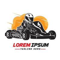 Gaan kart racing sport vector illustratie, perfect voor logo kampioenschap evenement logo ook t overhemd ontwerp