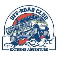 off-road avontuur vectorillustratie in vintage kleur, perfect voor off-road club en evenement logo, ook tshirt ontwerp vector