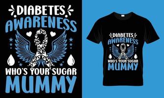 diabetes bewustzijn t-shirt ontwerp vector