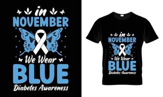 in november wij slijtage blauw diabetes bewustzijn vector