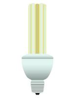 spiraal licht lamp LED in realistisch stijl. gloeiend en energie besparing. kleurrijk vector illustratie geïsoleerd Aan wit achtergrond.