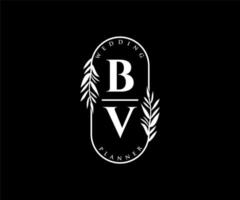 bv initialen brief bruiloft monogram logos verzameling, hand- getrokken modern minimalistisch en bloemen Sjablonen voor uitnodiging kaarten, opslaan de datum, elegant identiteit voor restaurant, boetiek, cafe in vector