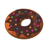 donut icoon, tekenfilm stijl vector