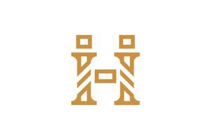 h brieven logo ontwerp vector