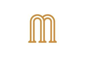 abstract eerste brief m monoline logo vector