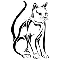 tribal kat tatoeëren vector ontwerp geschikt voor stickers, logo's, en anderen