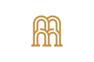 abstract eerste brief m monoline logo vector