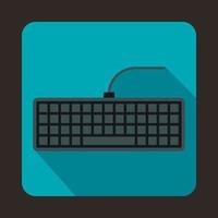 zwart computer toetsenbord icoon, vlak stijl vector