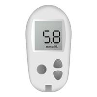 glucose meter icoon, realistisch stijl vector