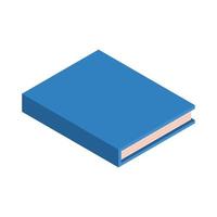 blauw school- nieuw boek icoon, isometrische stijl vector