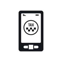 taxi app in telefoon icoon, gemakkelijk stijl vector
