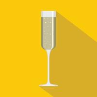 Champagne glas icoon, vlak stijl vector