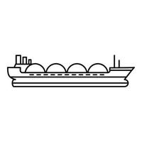 benzine tanker schip icoon, schets stijl vector