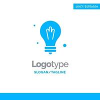 lamp idee wetenschap blauw solide logo sjabloon plaats voor slogan vector