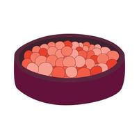 rouge ballen in een rood doos icoon, tekenfilm stijl vector