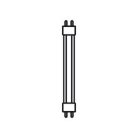 fluorescentie lamp icoon, schets stijl vector