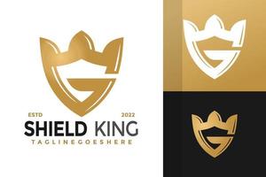 initialen brief g schild koning logo ontwerp, merk identiteit logos vector, modern logo, logo ontwerpen vector illustratie sjabloon