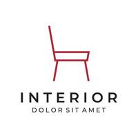 interieur stoel meubilair sjabloon logo creatief ontwerp met modern meetkundig lijnen.met elegant en minimalistische vorm geven aan. vector