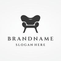 interieur stoel meubilair sjabloon logo creatief ontwerp met modern meetkundig lijnen.met elegant en minimalistische vorm geven aan. vector