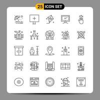 25 zwart icoon pak schets symbolen tekens voor snel reagerend ontwerpen Aan wit achtergrond 25 pictogrammen reeks creatief zwart icoon vector achtergrond