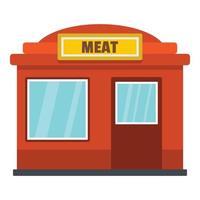 vlees winkel icoon, vlak stijl vector