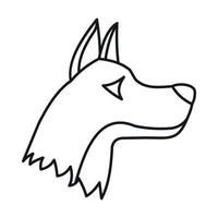 doberman hond icoon, schets stijl vector