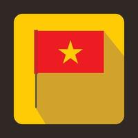 vlag van Vietnam icoon, vlak stijl vector