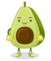 schattig avocado mascotte karakter vector illustratie