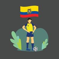 Ecuador speler vlak concept karakter ontwerp vector
