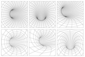 rooster wormhole wireframe tunnel. 3d zwaartekracht quantum, vector wormhole illustratie. eps 10.