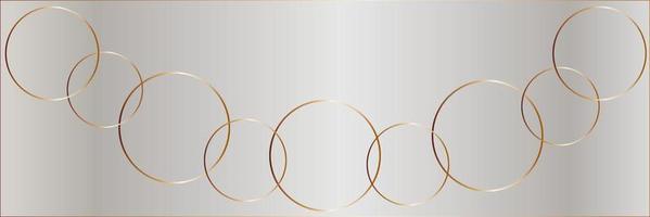gouden ringen decoratie Aan een zilverachtig achtergrond vector