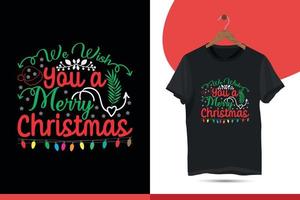 wij wens u een vrolijk Kerstmis - het beste typografie vector t-shirt ontwerp voor Kerstmis festival seizoen.