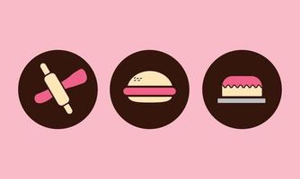 bakkerij logo reeks voedsel icoon vector illustratie